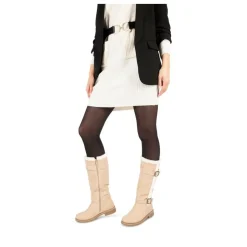 Bottes Fourré ROSE PALE Femme Motif Uni Fermeture éclair