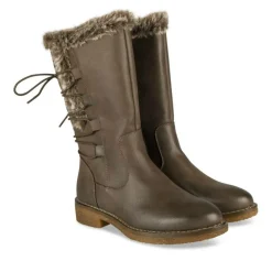Bottes Fourré TAUPE Femme Motif Fausse Fourrure Fermeture éclair