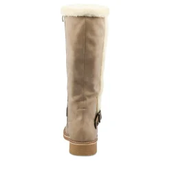Bottes Fourré TAUPE Femme Motif Uni Fermeture éclair
