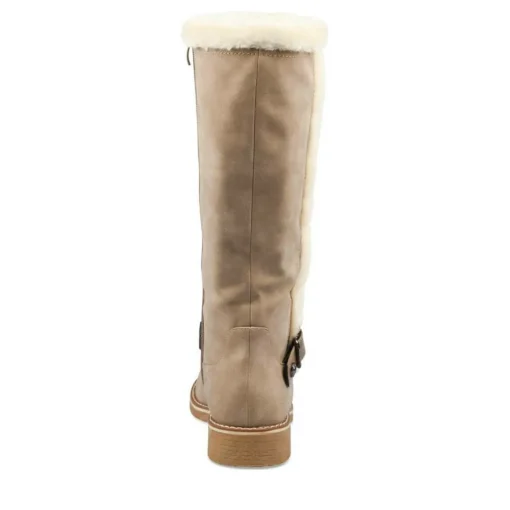 Bottes Fourré TAUPE Femme Motif Uni Fermeture éclair