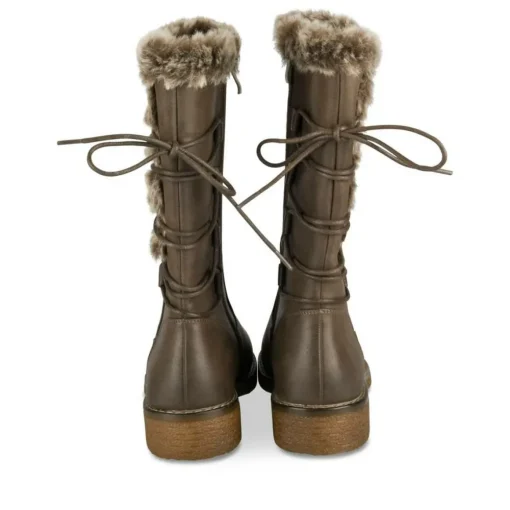 Bottes Fourré TAUPE Femme Motif Fausse Fourrure Fermeture éclair