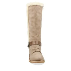 Bottes Fourré TAUPE Femme Motif Uni Fermeture éclair