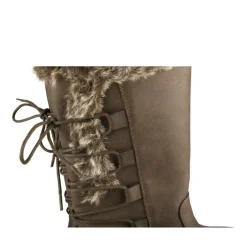 Bottes Fourré TAUPE Femme Motif Fausse Fourrure Fermeture éclair