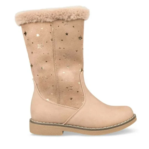 Bottes Fourré TAUPE Fille Motif Uni Fermeture éclair