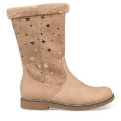 Bottes Fourré TAUPE Fille Motif Uni Fermeture éclair