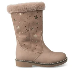 Bottes Fourré TAUPE Fille Motif Uni Fermeture éclair