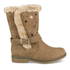 Bottes Fourré TAUPE Fille Motif Uni Fermeture éclair