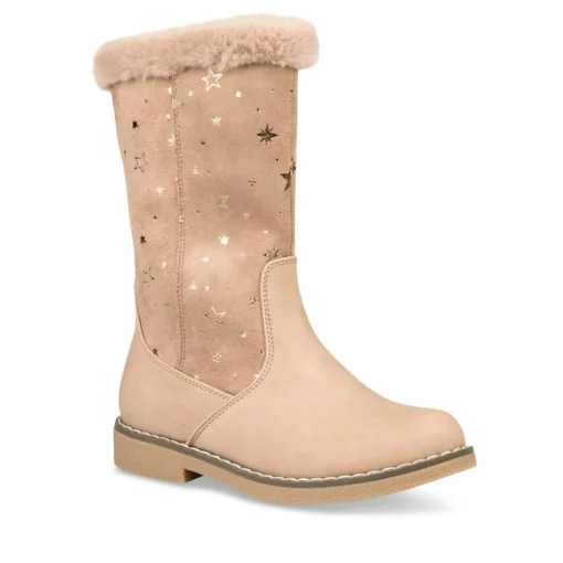 Bottes Fourré TAUPE Fille Motif Uni Fermeture éclair
