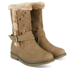 Bottes Fourré TAUPE Fille Motif Uni Fermeture éclair