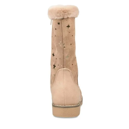 Bottes Fourré TAUPE Fille Motif Uni Fermeture éclair