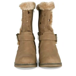 Bottes Fourré TAUPE Fille Motif Uni Fermeture éclair