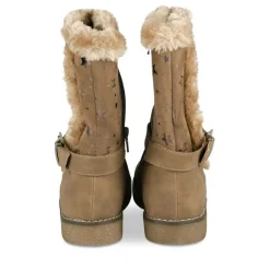 Bottes Fourré TAUPE Fille Motif Uni Fermeture éclair