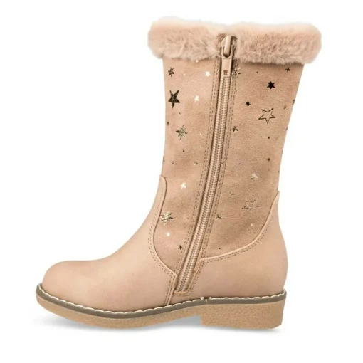 Bottes Fourré TAUPE Fille Motif Uni Fermeture éclair