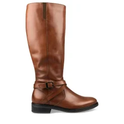 Bottes MARRON Femme CUIR Motif Uni Fermeture éclair
