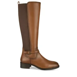 Bottes MARRON Femme CUIR Motif Uni Fermeture éclair