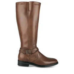 Bottes MARRON Femme CUIR Motif Uni Fermeture éclair