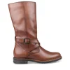 Bottes MARRON Femme CUIR Motif Uni Fermeture éclair