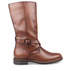 Bottes MARRON Femme CUIR Motif Uni Fermeture éclair