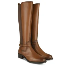 Bottes MARRON Femme CUIR Motif Uni Fermeture éclair