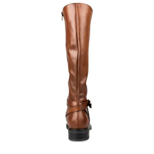 Bottes MARRON Femme CUIR Motif Uni Fermeture éclair