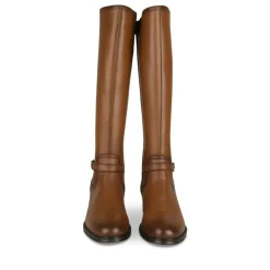 Bottes MARRON Femme CUIR Motif Uni Fermeture éclair