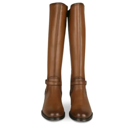 Bottes MARRON Femme CUIR Motif Uni Fermeture éclair