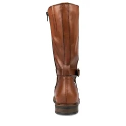 Bottes MARRON Femme CUIR Motif Uni Fermeture éclair
