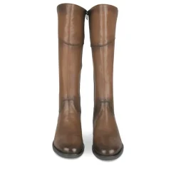 Bottes MARRON Femme CUIR Fermeture éclair