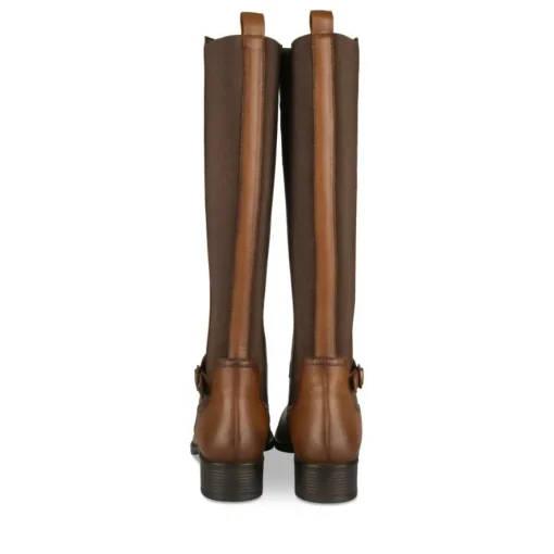 Bottes MARRON Femme CUIR Motif Uni Fermeture éclair