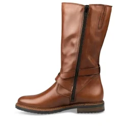 Bottes MARRON Femme CUIR Motif Uni Fermeture éclair
