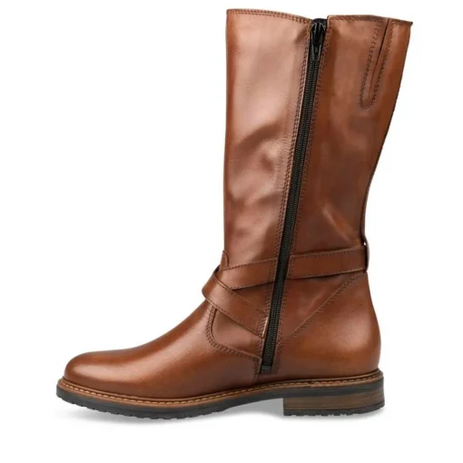 Bottes MARRON Femme CUIR Motif Uni Fermeture éclair