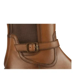 Bottes MARRON Femme CUIR Motif Uni Fermeture éclair