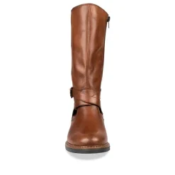 Bottes MARRON Femme CUIR Motif Uni Fermeture éclair