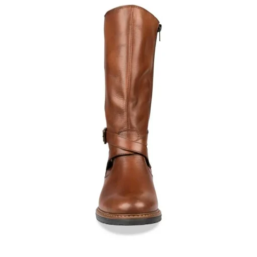Bottes MARRON Femme CUIR Motif Uni Fermeture éclair