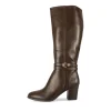 Bottes MARRON Femme Motif Uni A Enfiler