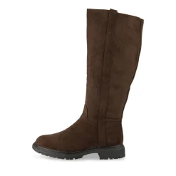 Bottes MARRON Femme Motif Uni Fermeture éclair