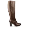Bottes MARRON Femme Motif Uni Fermeture éclair