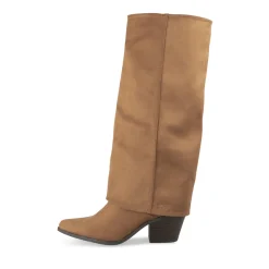 Bottes MARRON Femme Motif Uni Fermeture éclair