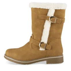 Bottes MARRON Femme Motif Uni A Enfiler
