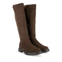 Bottes MARRON Femme Motif Uni Fermeture éclair