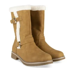 Bottes MARRON Femme Motif Uni A Enfiler