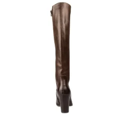 Bottes MARRON Femme Motif Uni Fermeture éclair