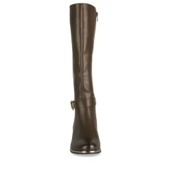 Bottes MARRON Femme Motif Uni Fermeture éclair