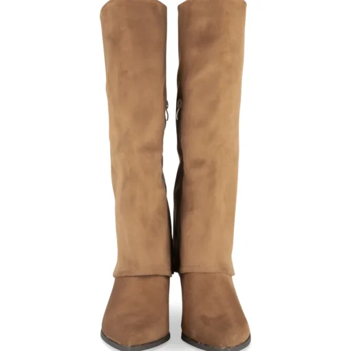 Bottes MARRON Femme Motif Uni Fermeture éclair