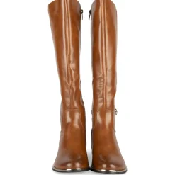Bottes MARRON Femme Motif Uni Fermeture éclair