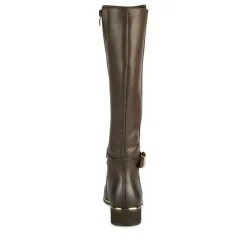 Bottes MARRON Femme Motif Uni Fermeture éclair
