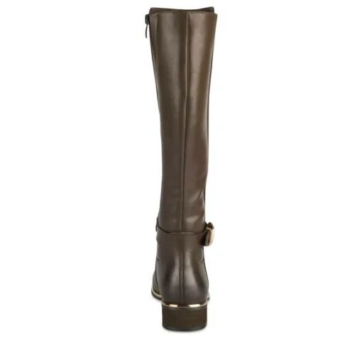 Bottes MARRON Femme Motif Uni Fermeture éclair