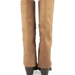 Bottes MARRON Femme Motif Uni Fermeture éclair