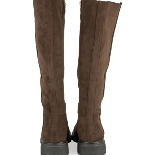 Bottes MARRON Femme Motif Uni Fermeture éclair