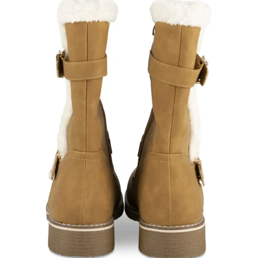 Bottes MARRON Femme Motif Uni A Enfiler